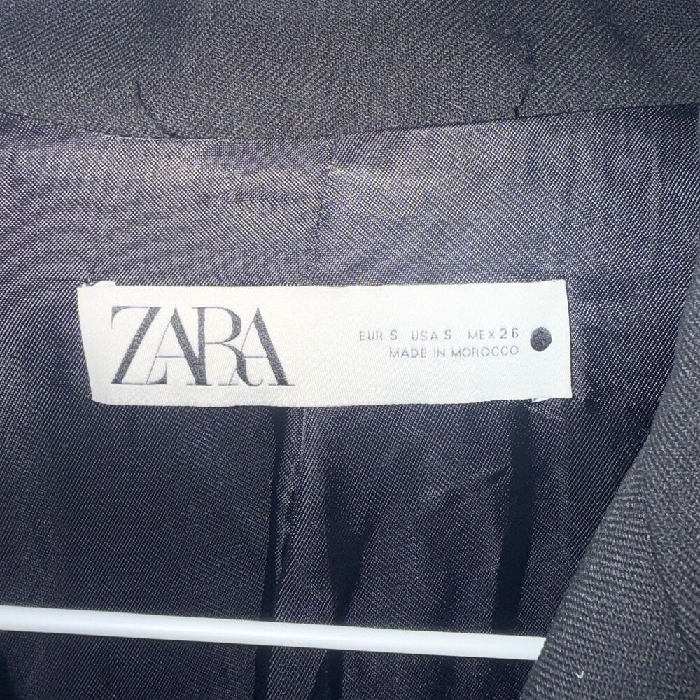 ZARA Structured Double Breasted Blazer With Gold Buttons - Black S - Picture 5 of 7